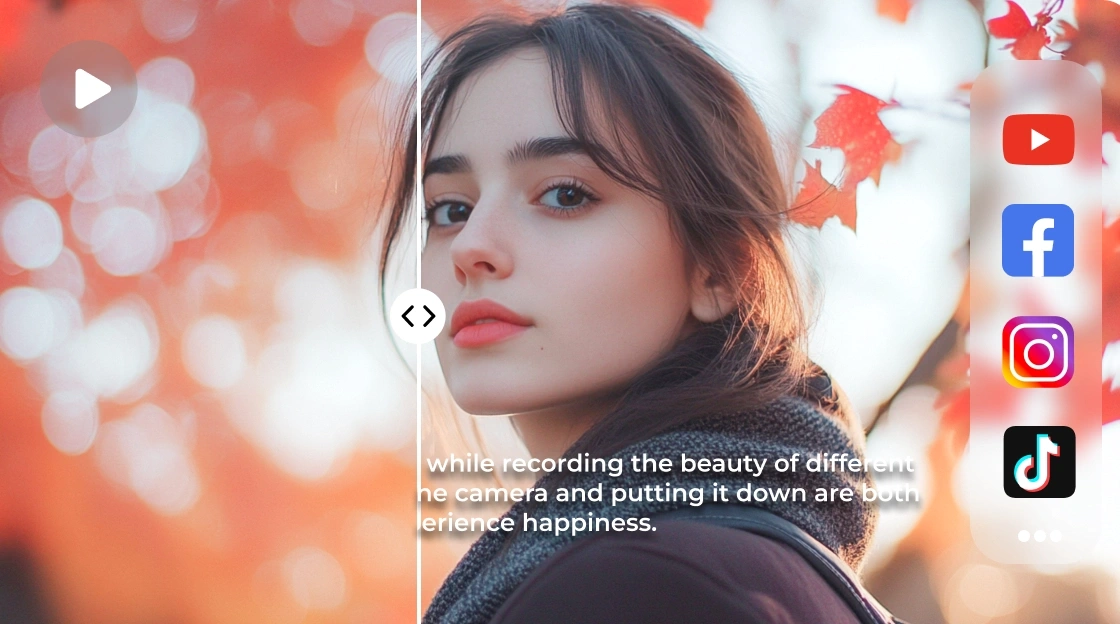 remover text from a girl's video